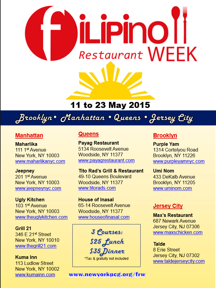 Filipino Restaurant Week Flyer